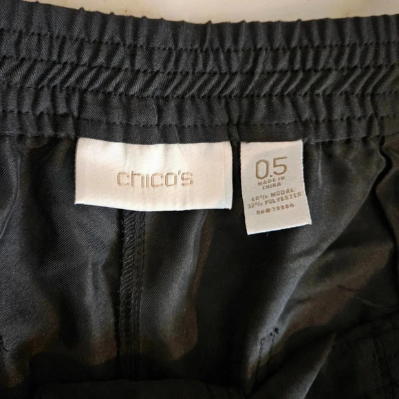 Chico's Womens Modal Cargo Style Black Pants 6 - Picture 4 of 5